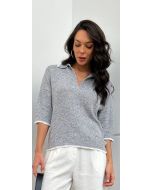 Maria Dubox | Blusa de tricô Frida cinza