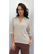 Maria Dubox | Blusa de tricô Frida bege