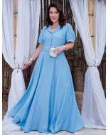 Dona Charme | Vestido longo Viscose Azul