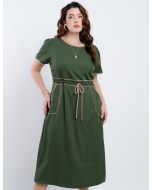 Dona Charme | Vestido Midi Alfaiataria Verde