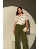 Flor da Moda | Blusa de viscose e calça de viscolinho