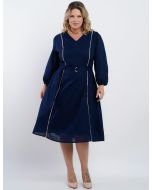 Dona Charme | Vestido Curto Algodão Azul