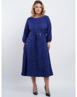 Dona Charme | Vestido Midi Linho Azul