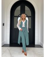 Julia Rodrigues | Calça Reta Zara Verde Aloe