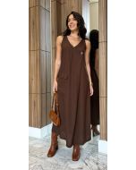 Maria Dubox | Vestido Magnólia marrom
