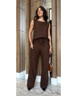 Maria Dubox | Conjunto de calça Zilda marrom