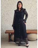 Dona Charme | Vestido Longo Renda Preto