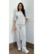 Maria Dubox | Conjunto de calça Mel cinza claro