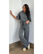 Maria Dubox | Conjunto de calça Teca mescla