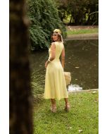 Flor da Moda | Vestido Linho Fivela Amarelo