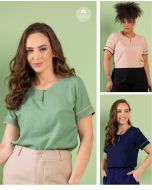 Fajos | Blusa Lisa Manga Curta
