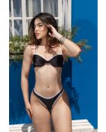 Logata | Conjunto de Biquíni Estrela Preto com detalhes Branco