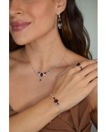 Jaqueline Bueno | Conjunto de Brnco, Colar, Pulseira e Anel em Prata