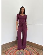 Maria Dubox | Conjunto de calça Guedala marsala