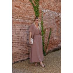 To Fashion | Trijunto Kimono Saia Bege Escuro 
